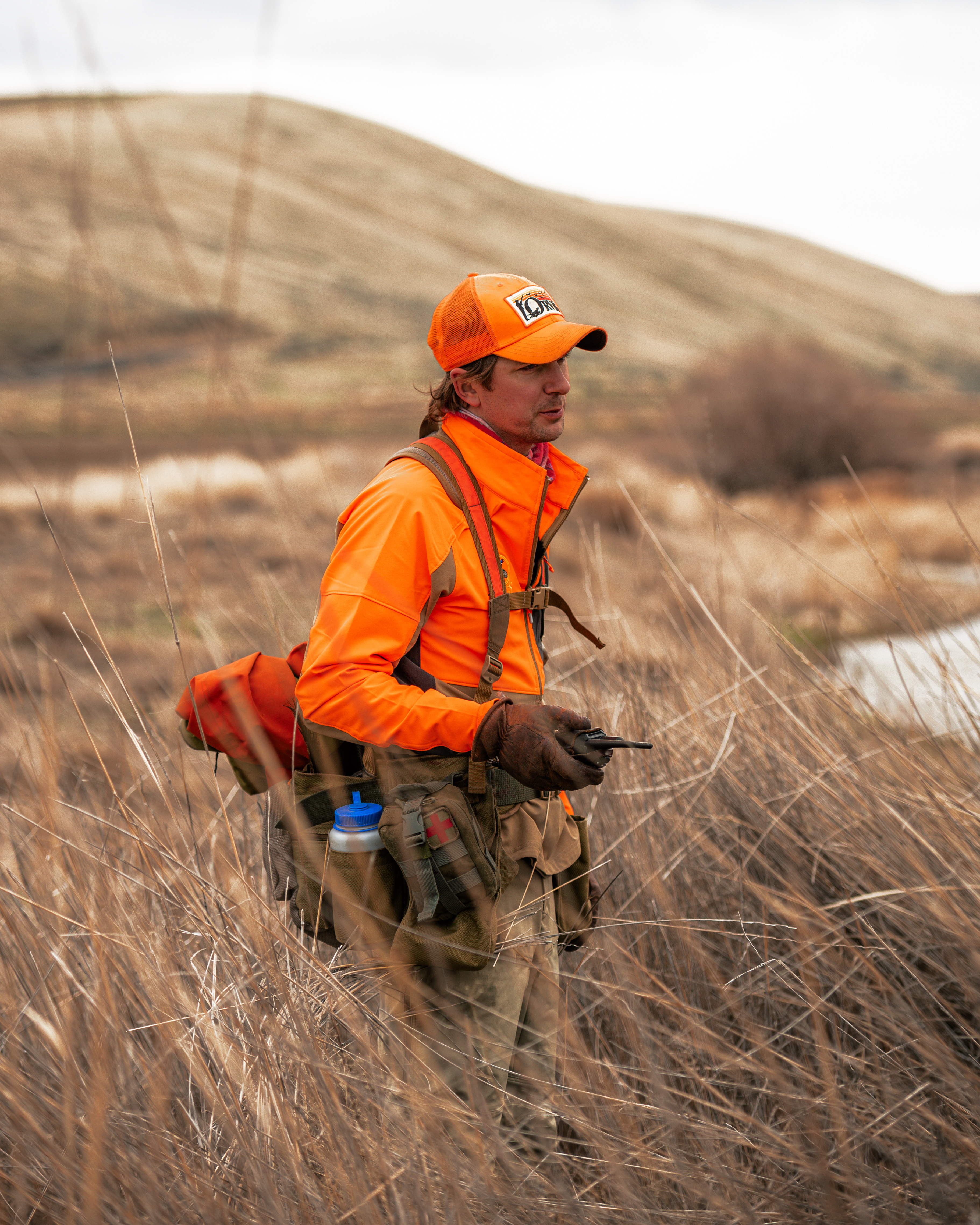 Hunter with bird dog